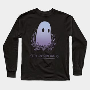 cute sad Spooky ghost club purple Long Sleeve T-Shirt